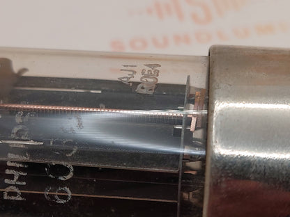 1x Mullard 6080 6AS7 3-Glimmer schwarze Platten Metallsockel - Mitcham '59 AJ1 - NOS+