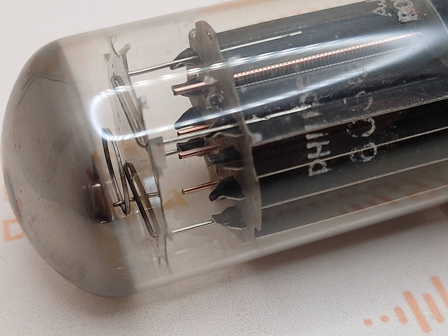 1x Mullard 6080 6AS7 3-Glimmer schwarze Platten Metallsockel - Mitcham '59 AJ1 - NOS+