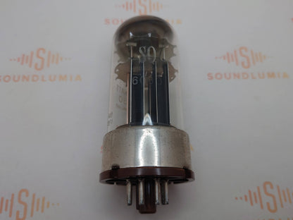 1x Mullard 6080 6AS7 3-Glimmer schwarze Platten Metallsockel - Mitcham '59 AJ1 - NOS+