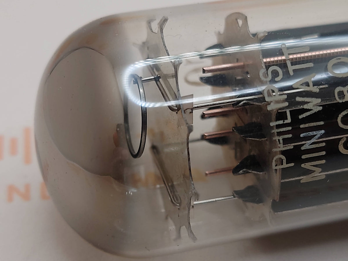 Mullard 6080 6AS7 vacuum tube with Black Plate and Metal Base, image 20