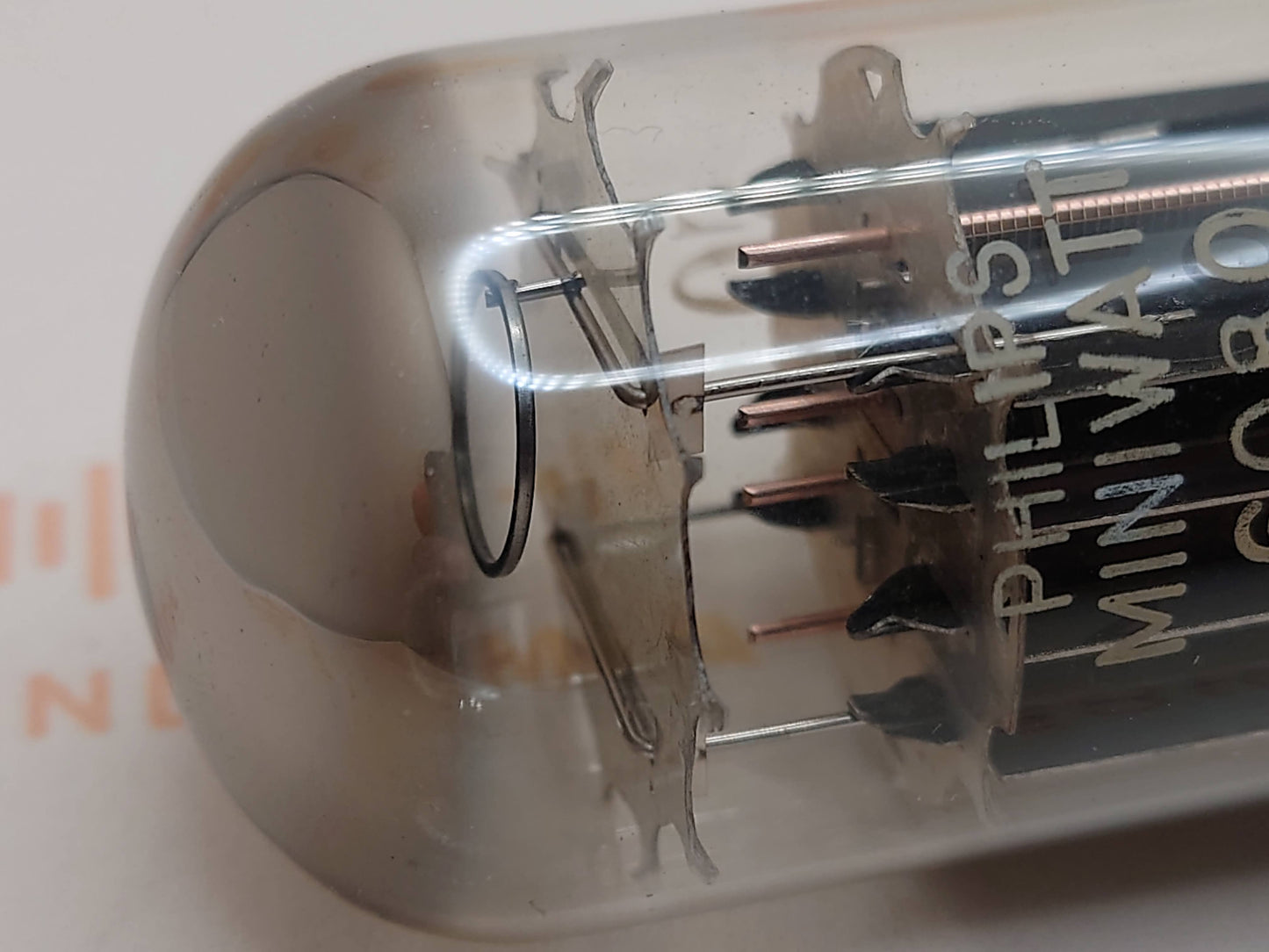 1x Mullard 6080 6AS7 3-Glimmer schwarze Platten Metallsockel - Mitcham '59 AJ1 - NOS+