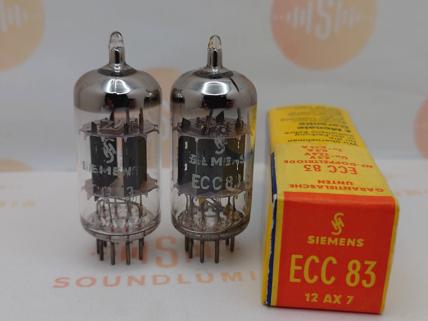 4x Siemens ECC83 12AX7 Kurzplatten - I61 ‡1E/‡0D - München 1960er 