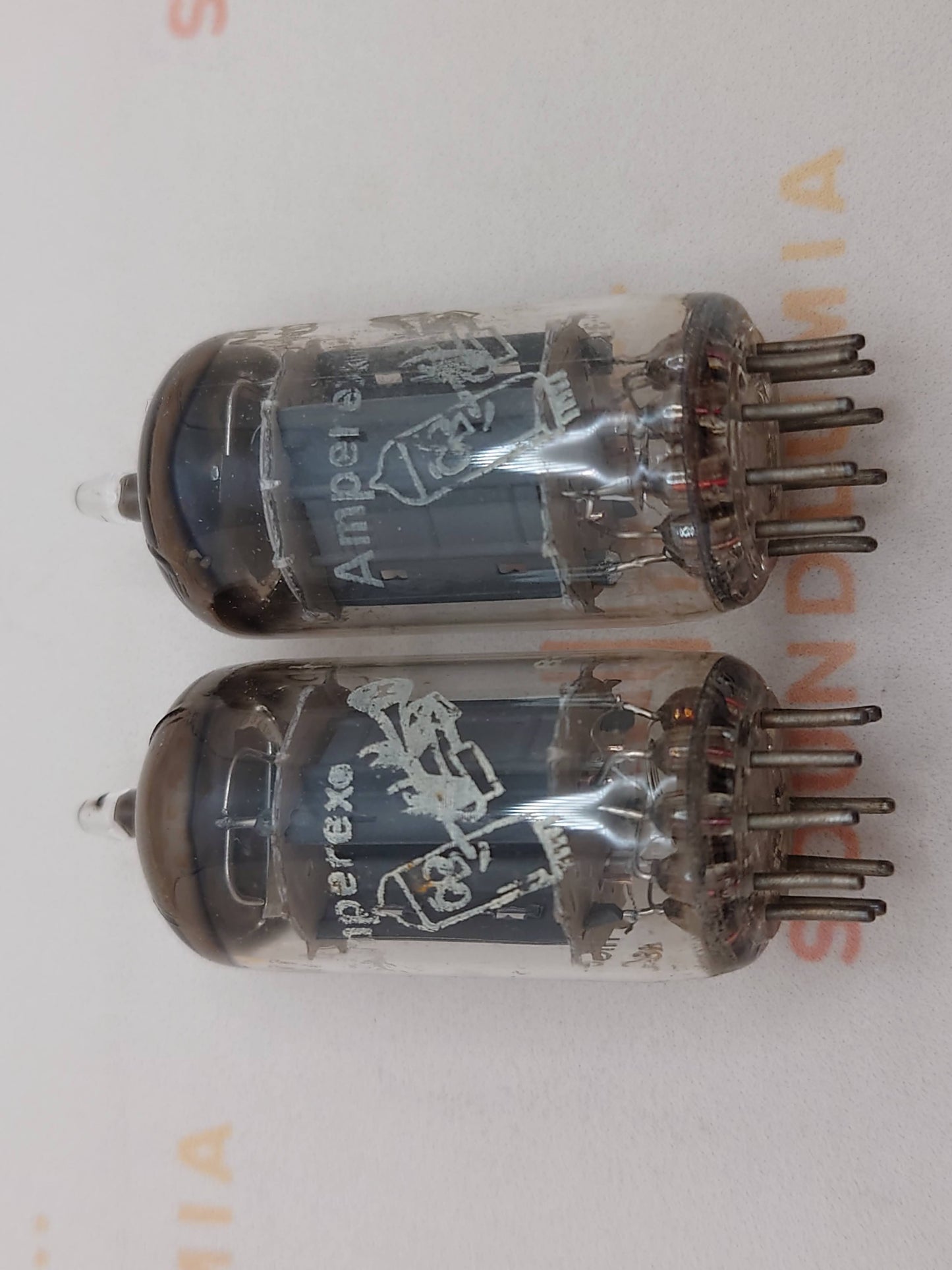 Amperex ECC83 长板箔 D 型吸气剂匹配对 - Holland '57 mC5 ⊿7J