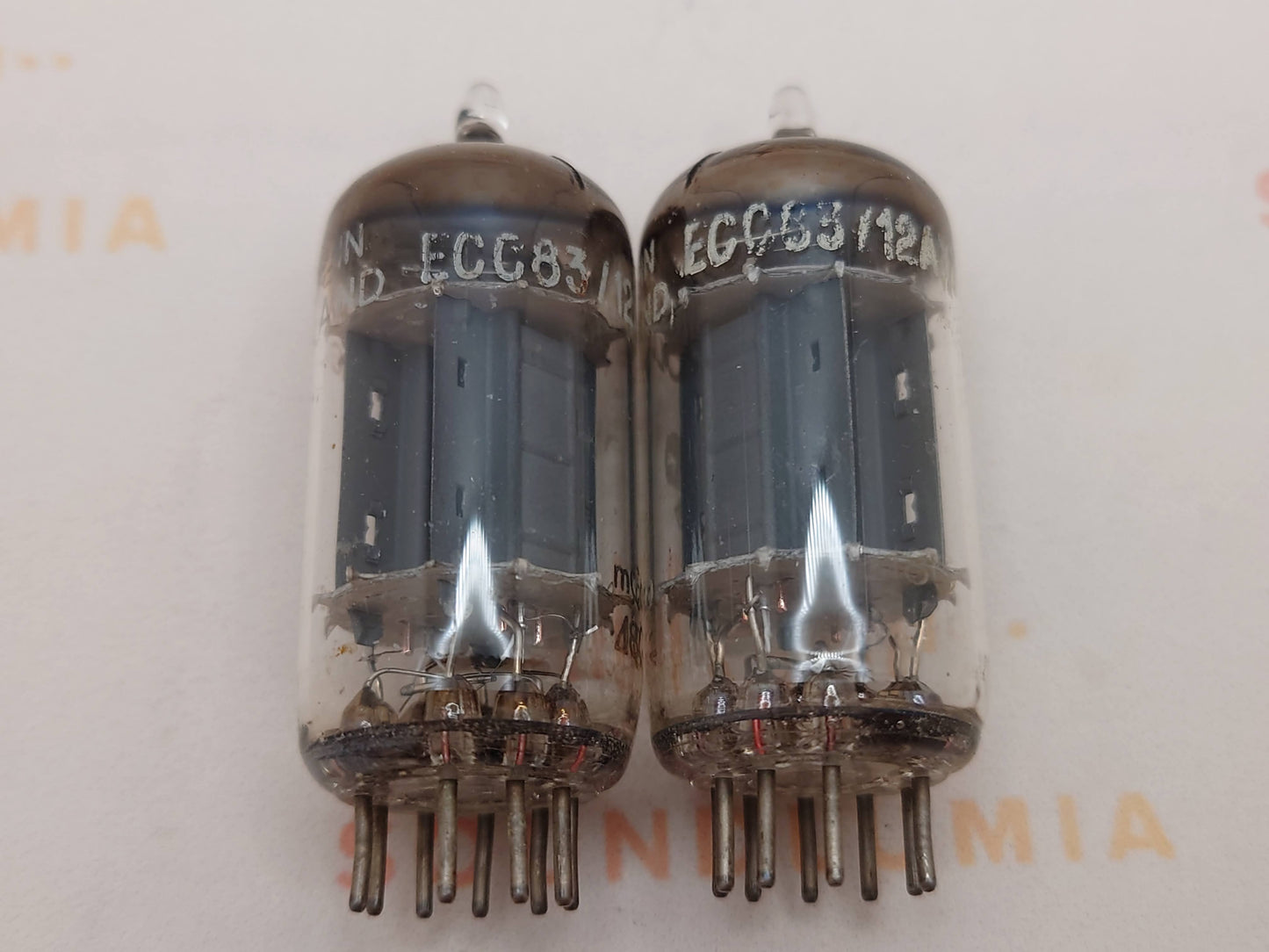 Amperex ECC83 长板箔 D 型吸气剂匹配对 - Holland '57 mC5 ⊿7J