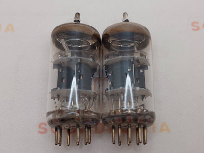 Telefunken 6201 ECC801S Coppia abbinata ◇ Inferiore - Etichetta Valvo blu - Germania Ovest anni '60 - Quasi NOS