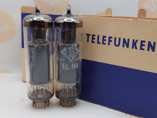 Telefunken EL84 6BQ5 O-getter Matched Pair ◇ Bottom - Berlin '62/'63 - Near NOS