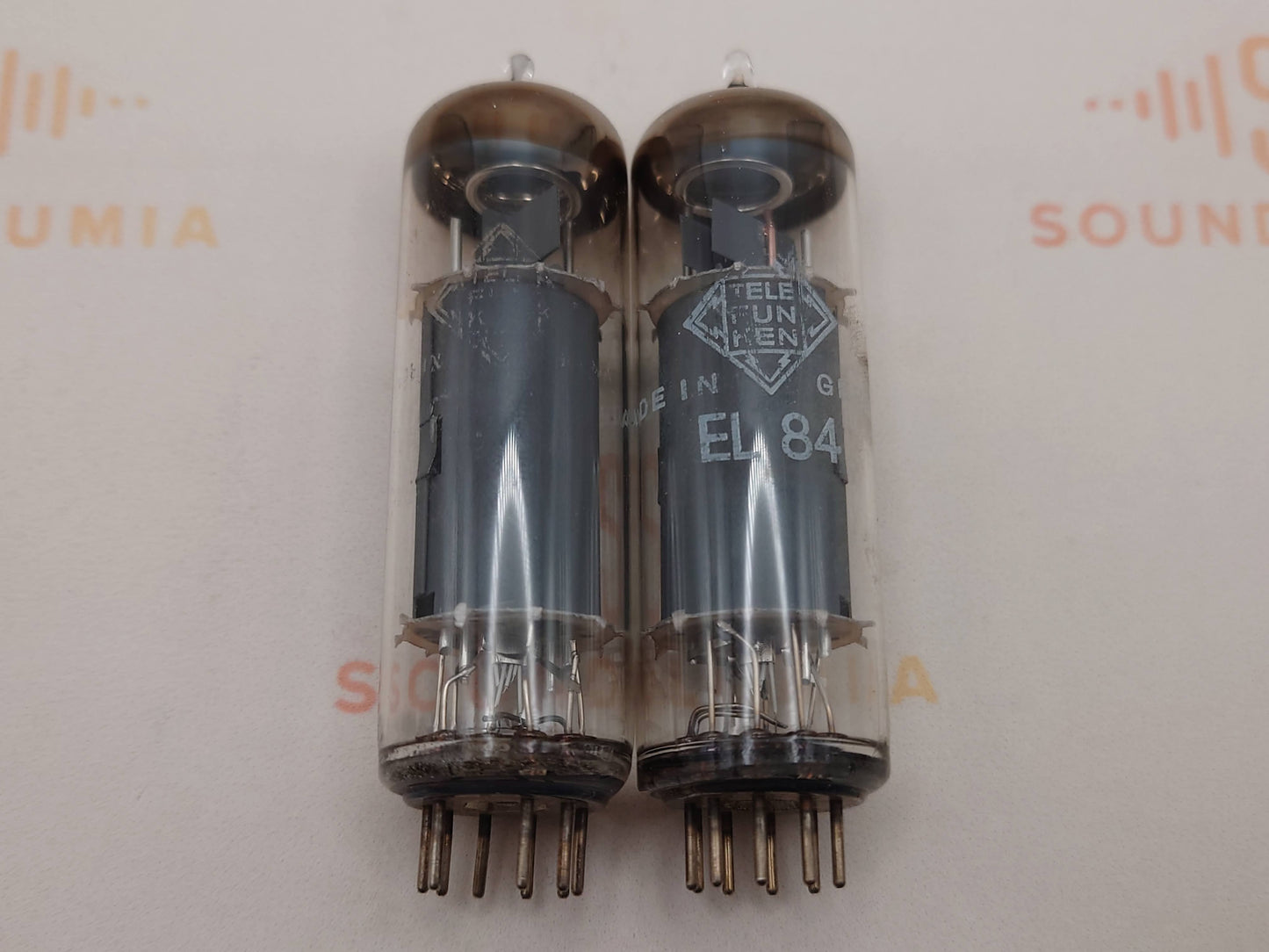 Telefunken EL84 6BQ5 O-getter Matched Pair ◇ Bottom - Berlin '62/'63 - Near NOS