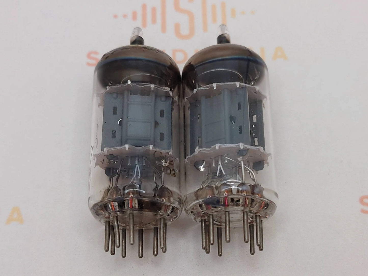 2x Philips ECC82 12AU7 Short Plates O-getter - Surenese FR 1970 - NOS