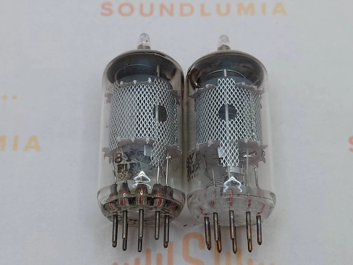 La Radiotechnique EF86 Short Mesh Plates Matched Pair - Pope Label - Suresnes '61 - NOS+
