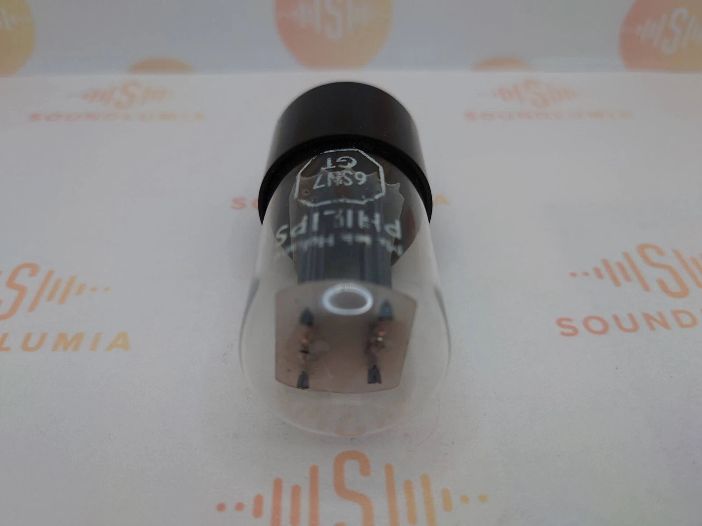 1x Philips 6SN7GT Bottom Rectangle Getter – Holland 1960s – Tests NOS