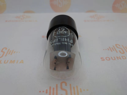 1x Philips 6SN7GT Bottom Rectangle Getter – Holland 1960s – Tests NOS