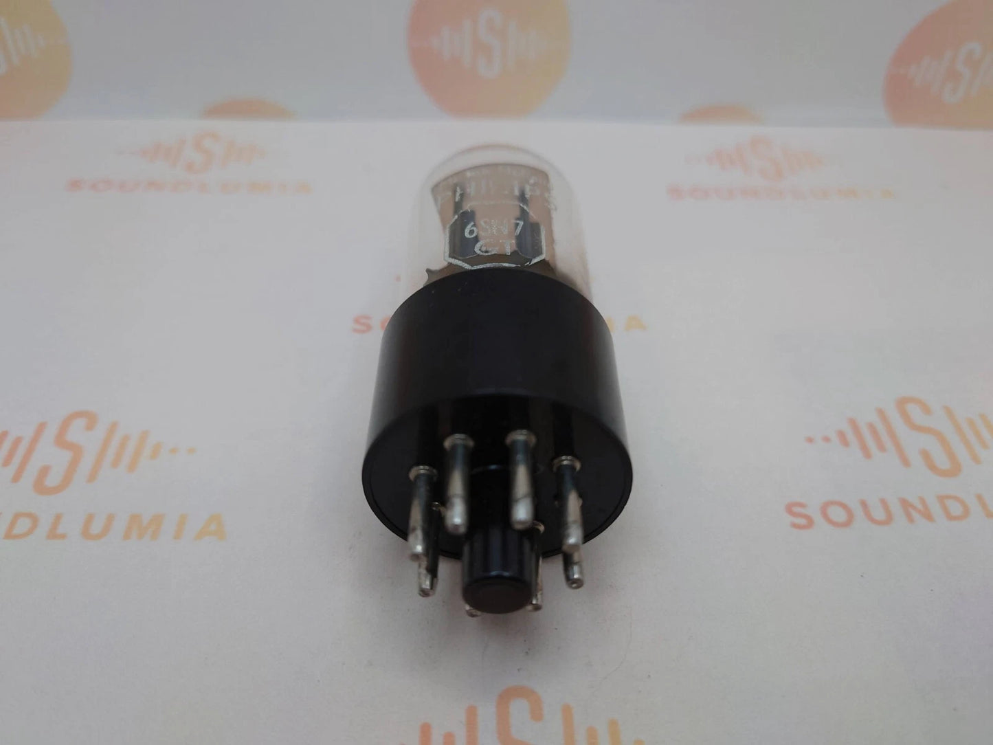 1x Philips 6SN7GT Bottom Rectangle Getter – Holland 1960s – Tests NOS