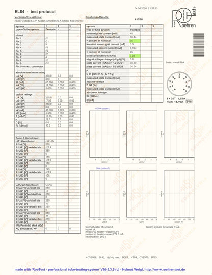 Telefunken EL84 6BQ5 O-getter ◇ Bottom - Germany