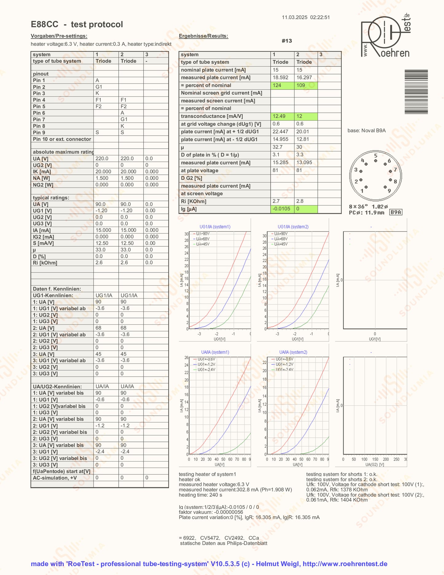 Telefunken E88CC 6922 ◇ Bottom