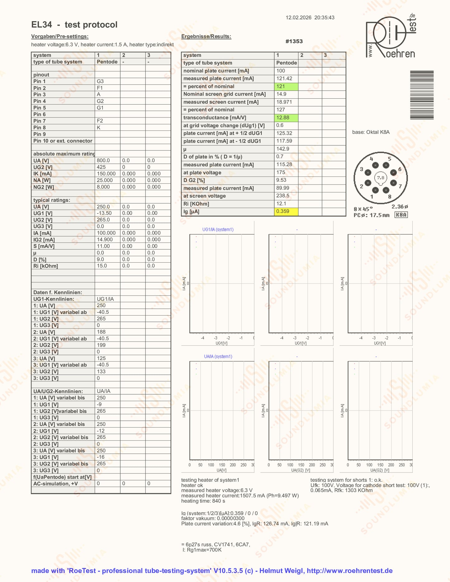 Mazda EL34 DD Getter Brown Base - Philips/Valvo Labels - Brussels