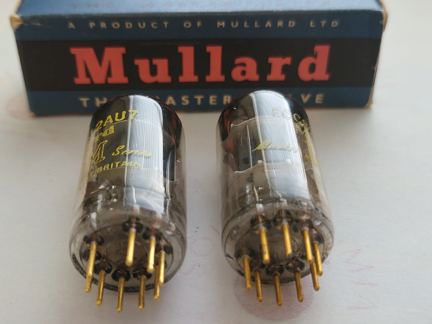 Mullard 12AU7 ECC82 Matched Pair - 10M Series - Blackburn 1961/62 - Strong