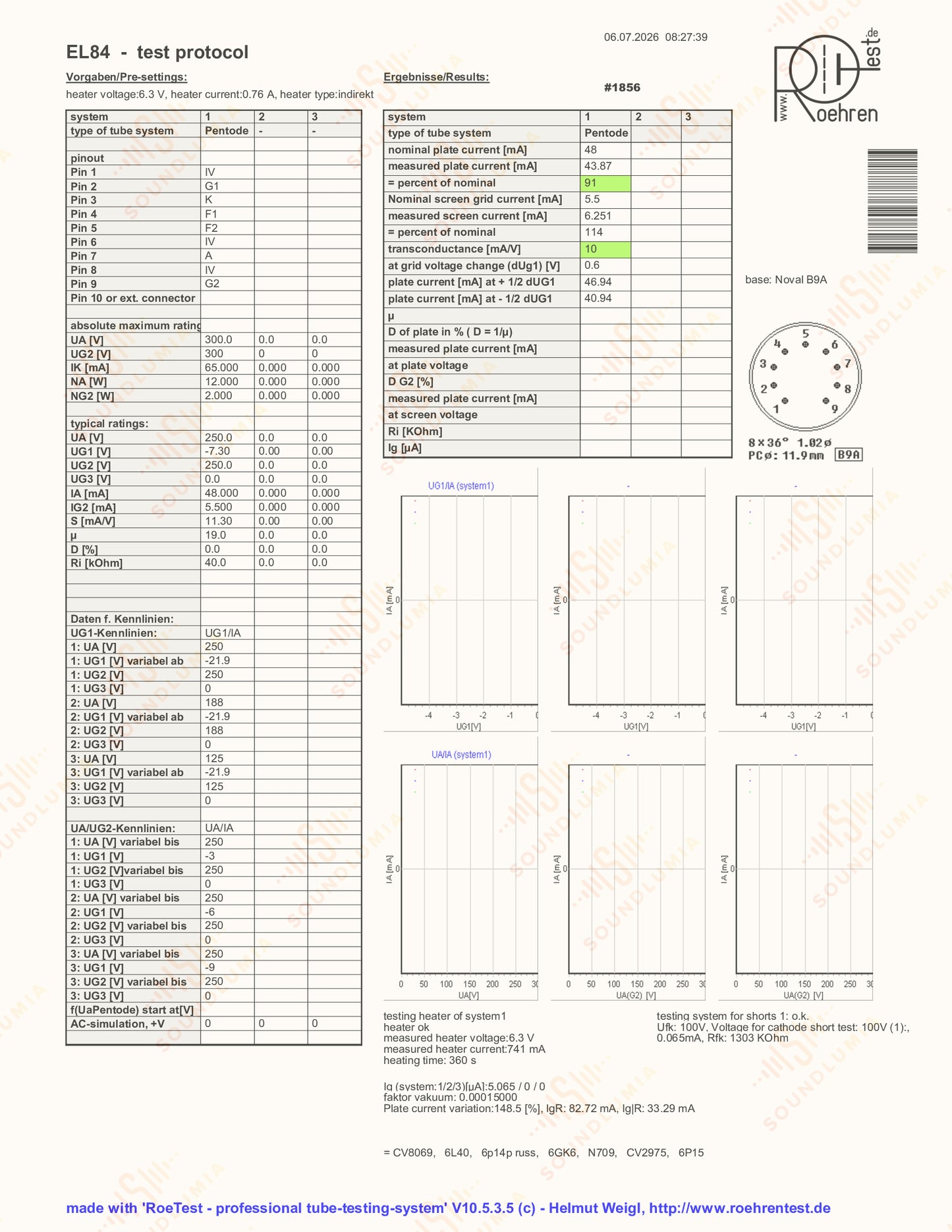 Philips EL84 6BQ5 O-getter - Vienna
