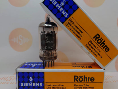 1x Siemens ECC82 12AU7 Lange Platten O-Getter - München 1958 K63 - Nahe NOS