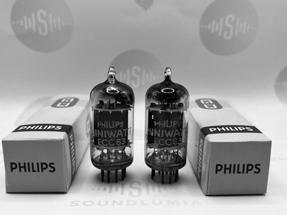 Philips ECC83 12AX7 Long Plates D-Foil Getter - Heerlen