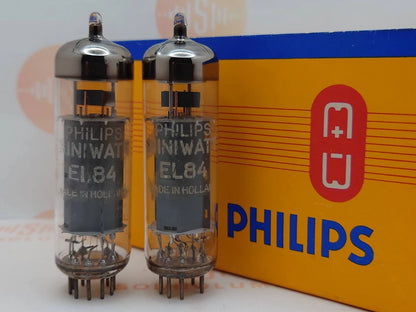 飞利浦 EL84 6BQ5 O型吸气管匹配对 - 1964年产于海尔伦 - 近乎全新库存