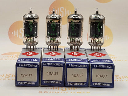 4x La Radiotechnique Philips France ECC82 Long Plates -Surenese FR '59 Same Code - NIB NOS