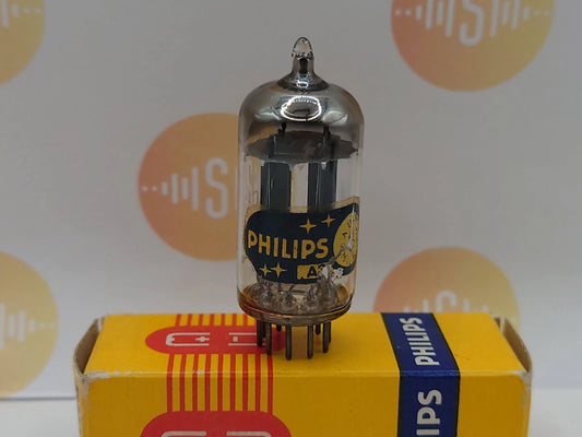 1x Philips ECC82 12AU7 Long Plates O-Getter - Monza 1959 - Near NOS