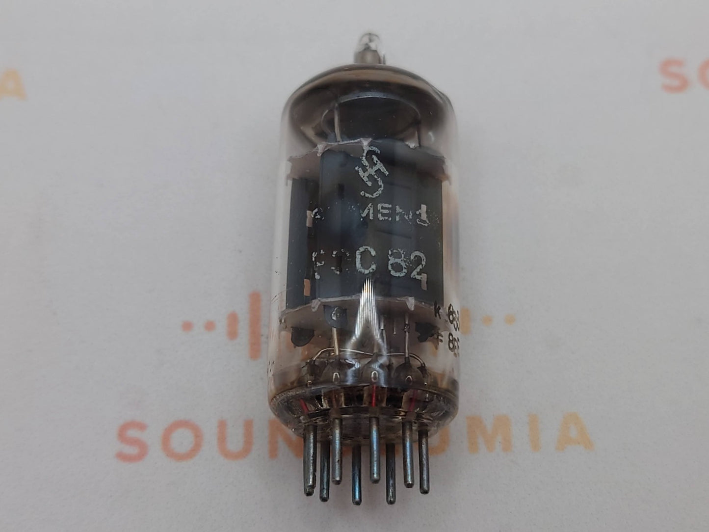 1x Siemens ECC82 12AU7 Lange Platten O-Getter - München 1958 K63 - Nahe NOS