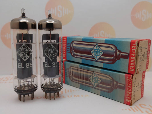 Telefunken EL86 6CW5 Matched Pair Original Box ◇ Bottom - Berlin 1966 - Near NOS
