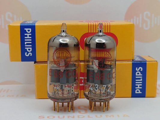 Valvo E88CC Red Label O-Getter Matched Pair - Heerlen 1960 - Near NOS