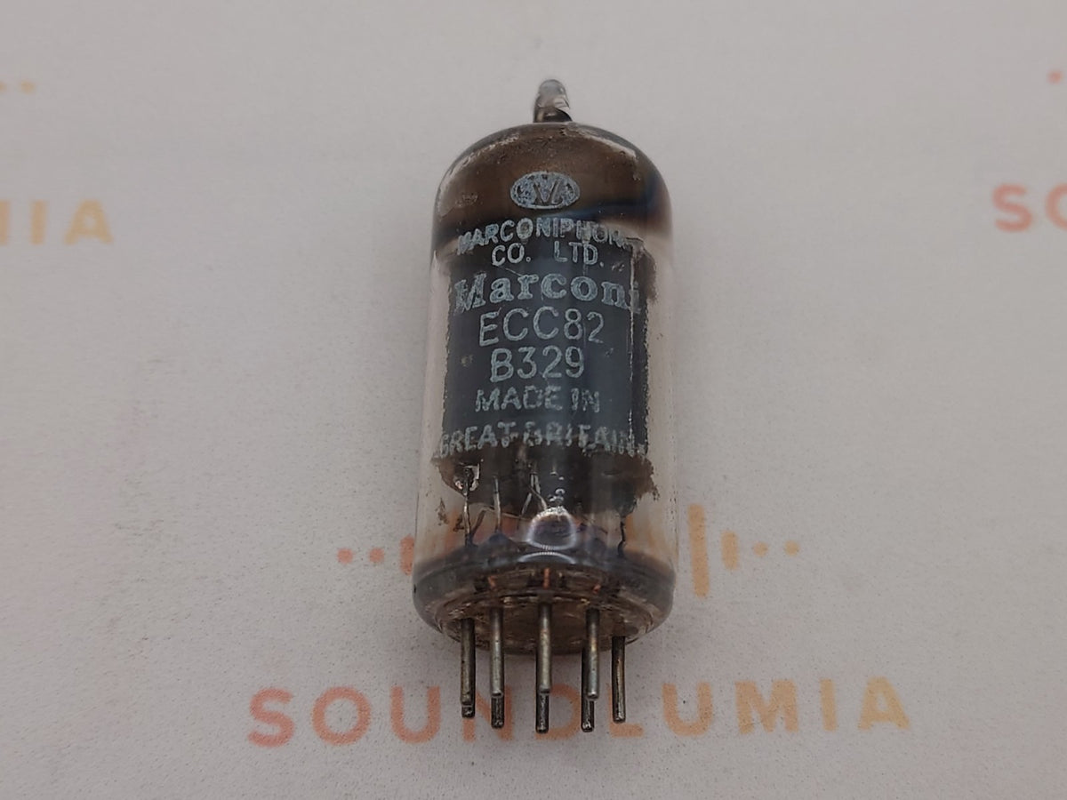 1个 Marconi B329 (ECC82+) 方形吸收剂 皱纹玻璃 - 英国