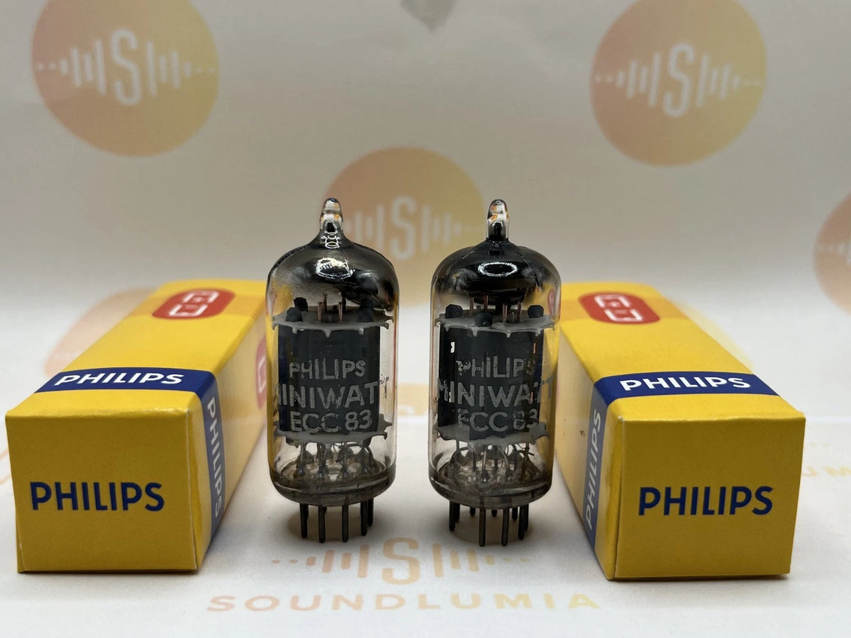 Philips ECC83 12AX7 Long Plates D-Foil Getter - Heerlen