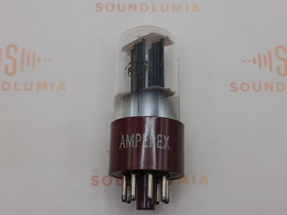1x Amperex 6SN7GT Bottom D-Getter Black Plates - Brown Base