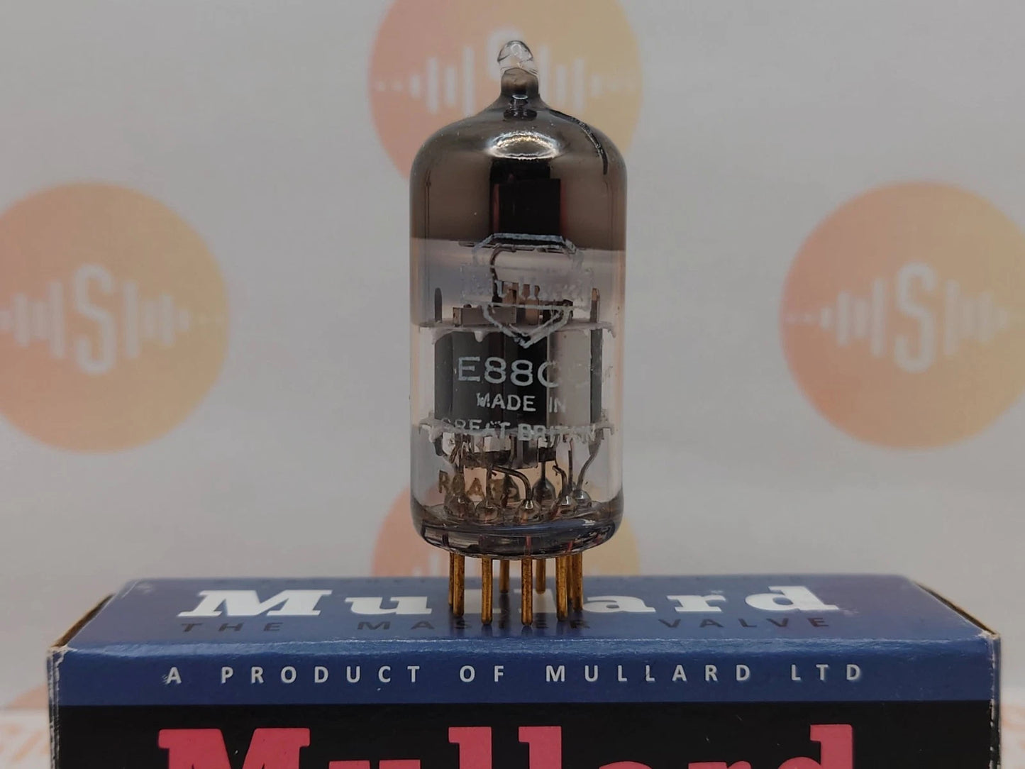 1x Mullard E88CC 6922 Dimple Disc Getter - Mitcham 1970 - AEG-Label - NOS