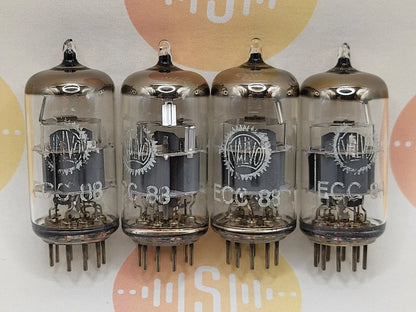 4x Telefunken ECC88 6DJ8 Bottom Original Box - Valvo Lab. Berlin '60s Same Code NIB