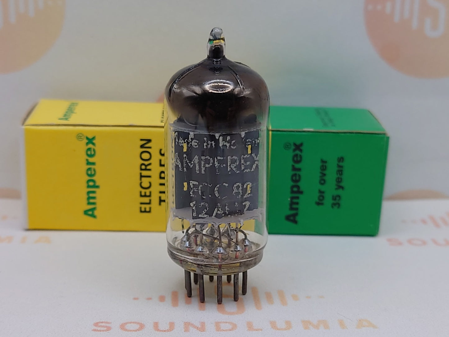 1x Amperex ECC82 Lange Platten Folie D-Getter - Heerlen 1956 - Fast NOS