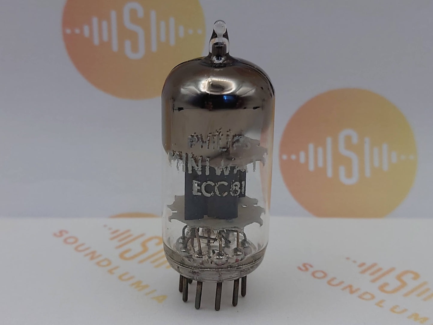 1x Philips ECC81 12AT7 D-getter Kupferstäbe - Kopenhagen 1953 TkB - Nahe NOS