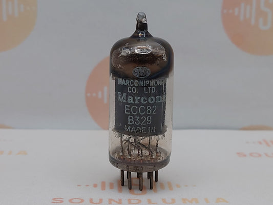 1个 Marconi B329 (ECC82+) 方形吸收剂 皱纹玻璃 - 英国