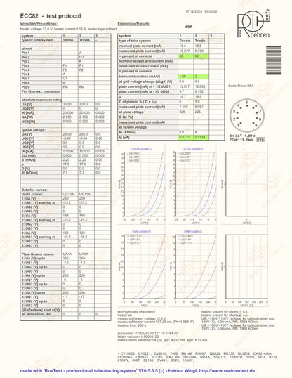 Valvo Hamburg ECC82 Short Plates 30° O-Getter