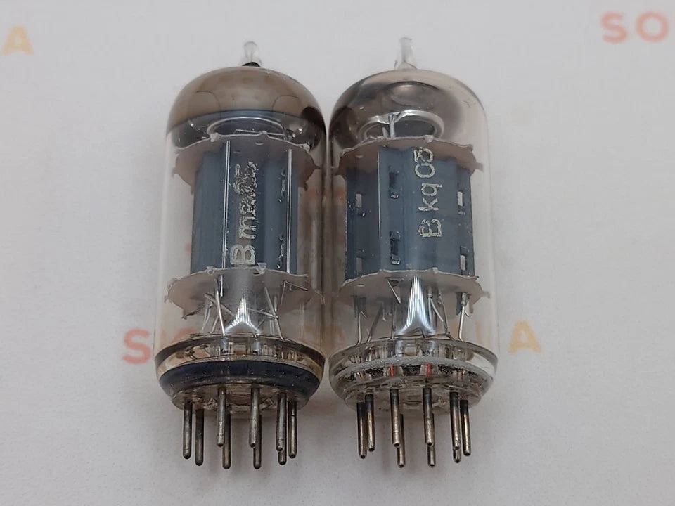 Telefunken ECC82 Rippenplatten Red Tip Matched Trio - ◇ Basis - Berlin '61 - NOS 