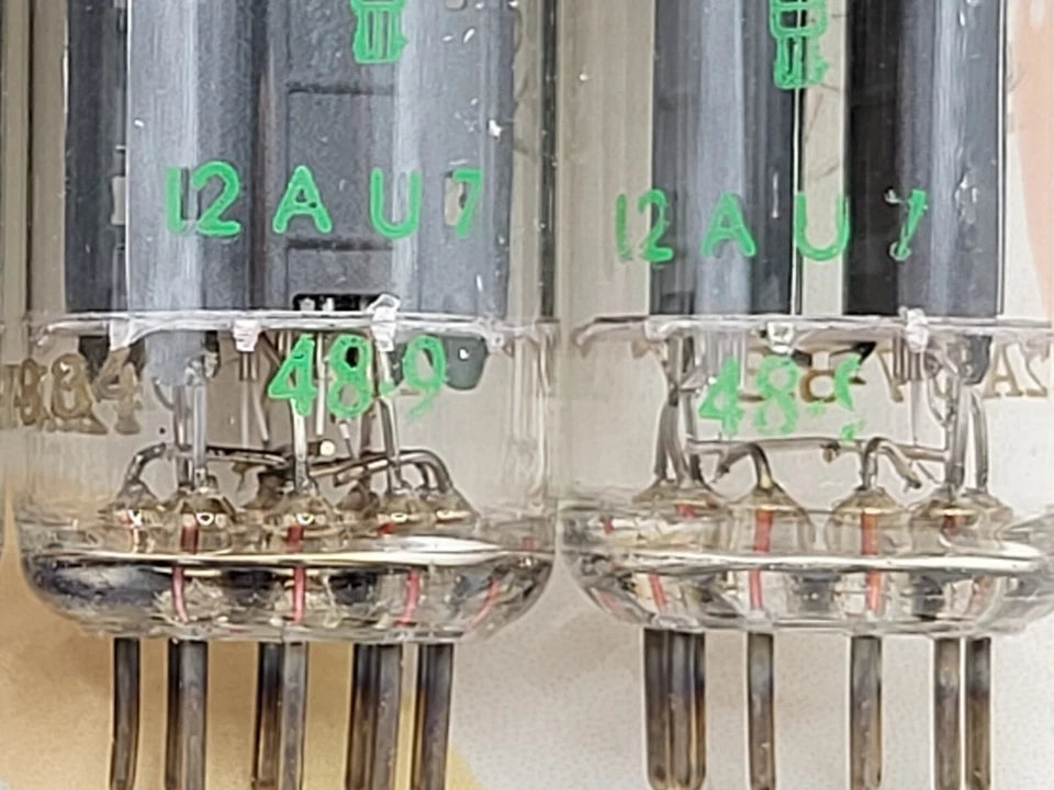 4x La Radiotechnique Philips France ECC82 Long Plates -Surenese FR '59 Same Code - NIB NOS