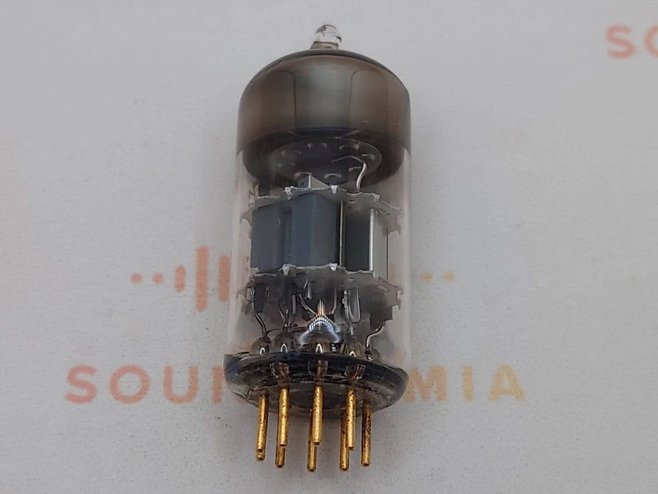 1x Mullard E88CC 6922 Dimple Disc Getter - Mitcham 1970 - AEG-Label - NOS