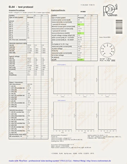 Telefunken EL84 6BQ5 O-getter ◇ Bottom - Germany