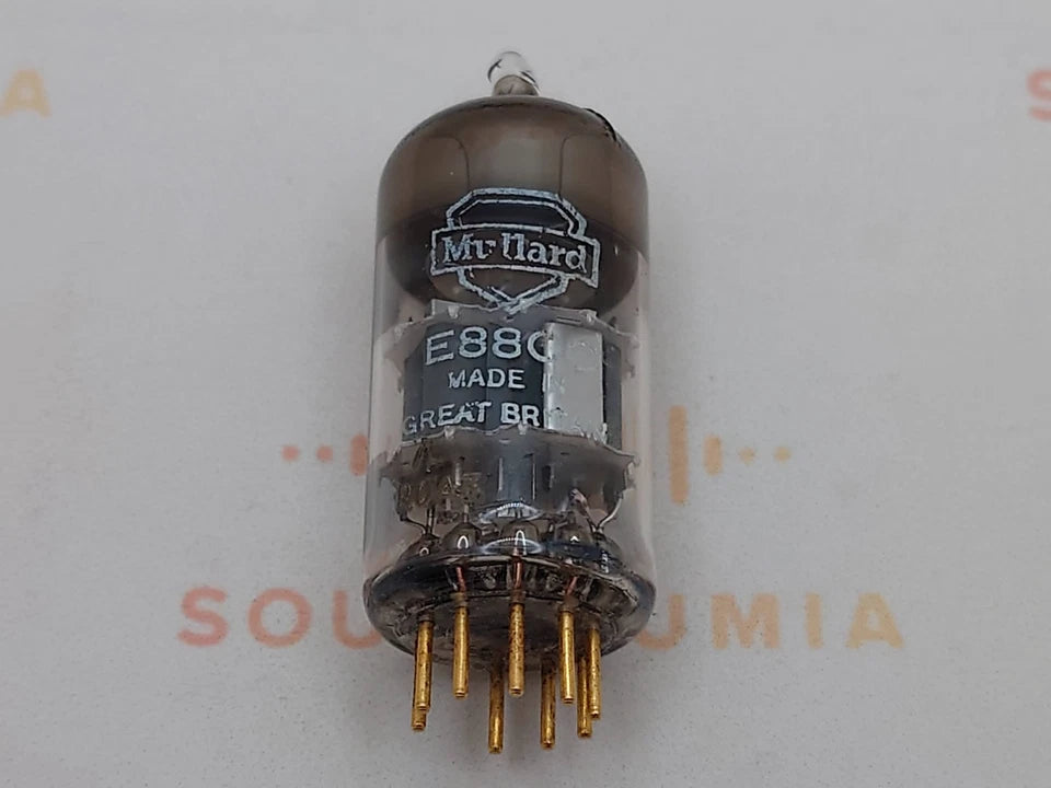 1x Mullard E88CC 6922 Dimple Disc Getter - Mitcham 1970 - AEG-Label - NOS