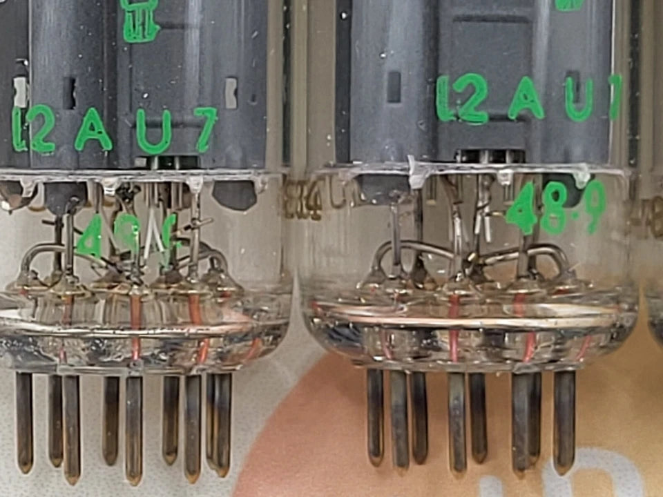 4x La Radiotechnique Philips France ECC82 Long Plates -Surenese FR '59 Same Code - NIB NOS