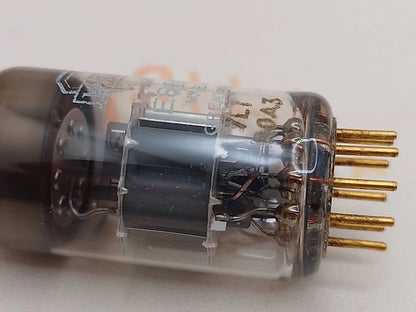 1x Mullard E88CC 6922 Dimple Disc Getter - Mitcham 1970 - AEG-Label - NOS