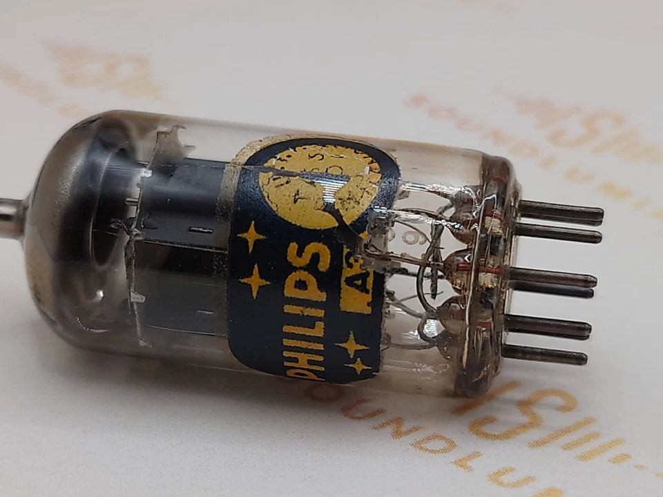 1x Philips ECC82 12AU7 Long Plates O-Getter - Monza 1959 - Near NOS