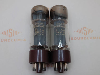 Mazda EL34 DD Getter Brown Base - Philips Label - Brussels