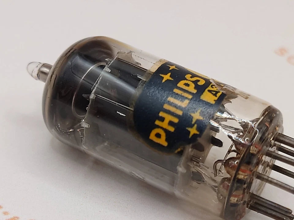 1x Philips ECC82 12AU7 Long Plates O-Getter - Monza 1959 - Near NOS
