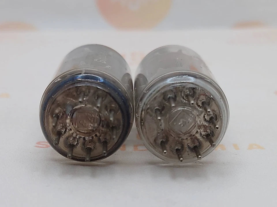 Telefunken ECC82 Rippenplatten Red Tip Matched Trio - ◇ Basis - Berlin '61 - NOS 