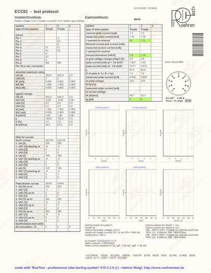 Telefunken ECC83 12AX7 Glatte Platten 